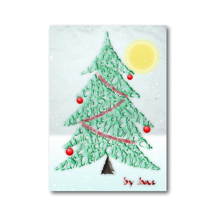 Árbol de Navidad - tarjeta de caligrafía
