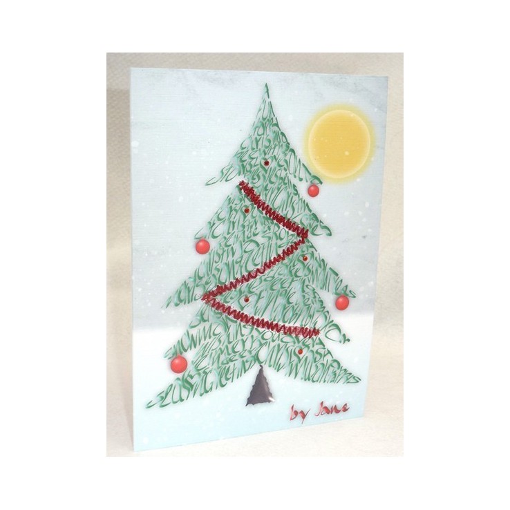 Christmas Tree Calligraphy Card