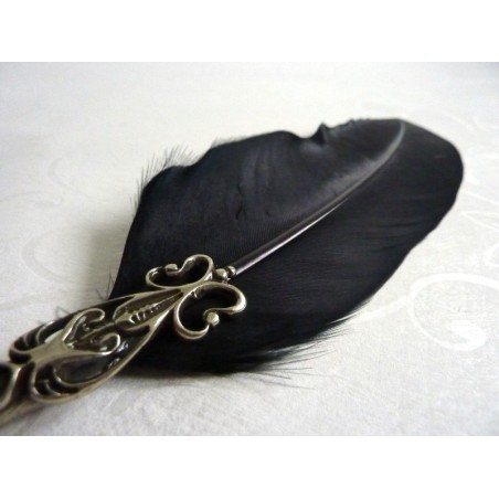 Fjerpen, blækhus og penholder