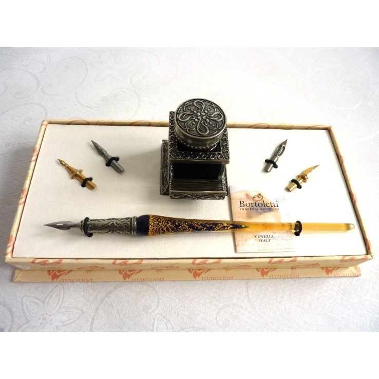 Goldblatt Kalligraphie Stift gesetzt