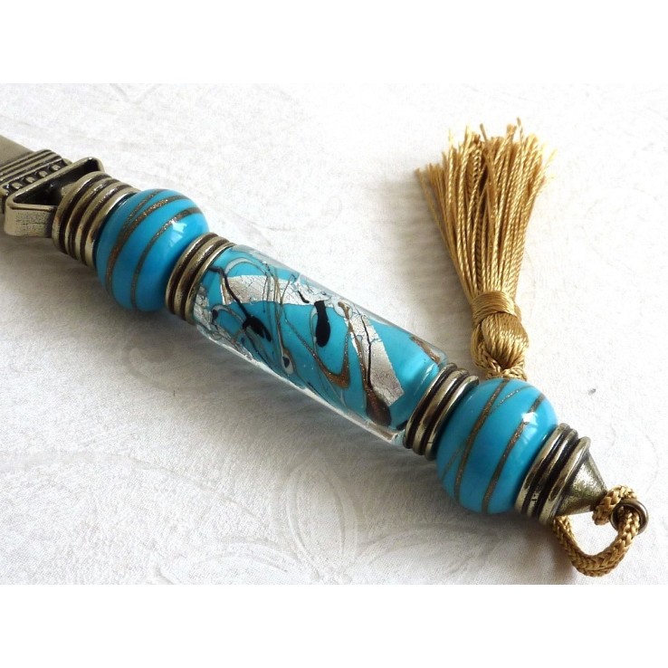 Coupe-papier en alpaga et verre