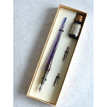 Penna calligrafica in rame e vetro