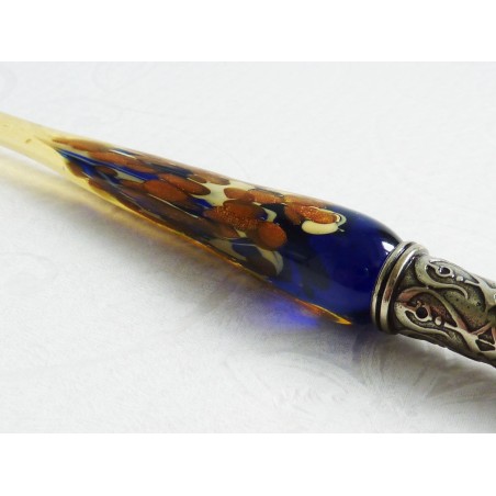 Bladgoud glas pen met glas penpunt