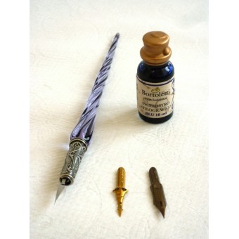 Glas Kalligraphie Stift und Tinte - verdrehten glas