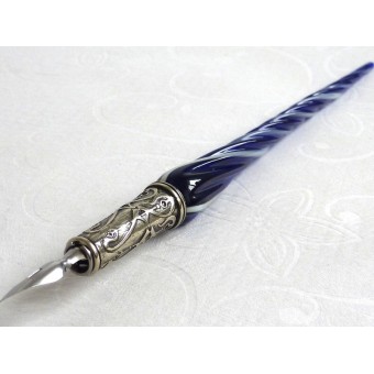 Glas kalligrafie pen en inkt - gedraaide glas 2