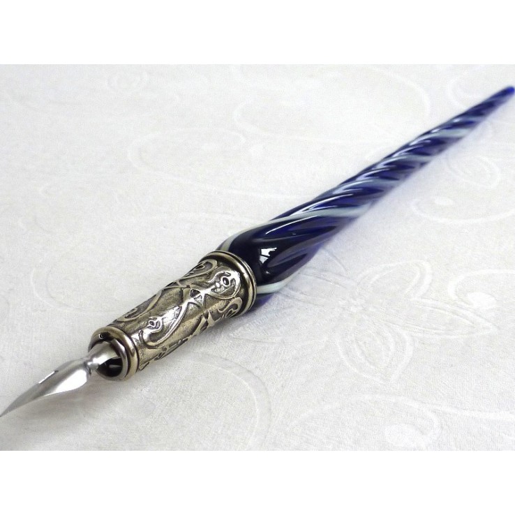 Glass Calligraphy Pen & Ink - Twisted Glass