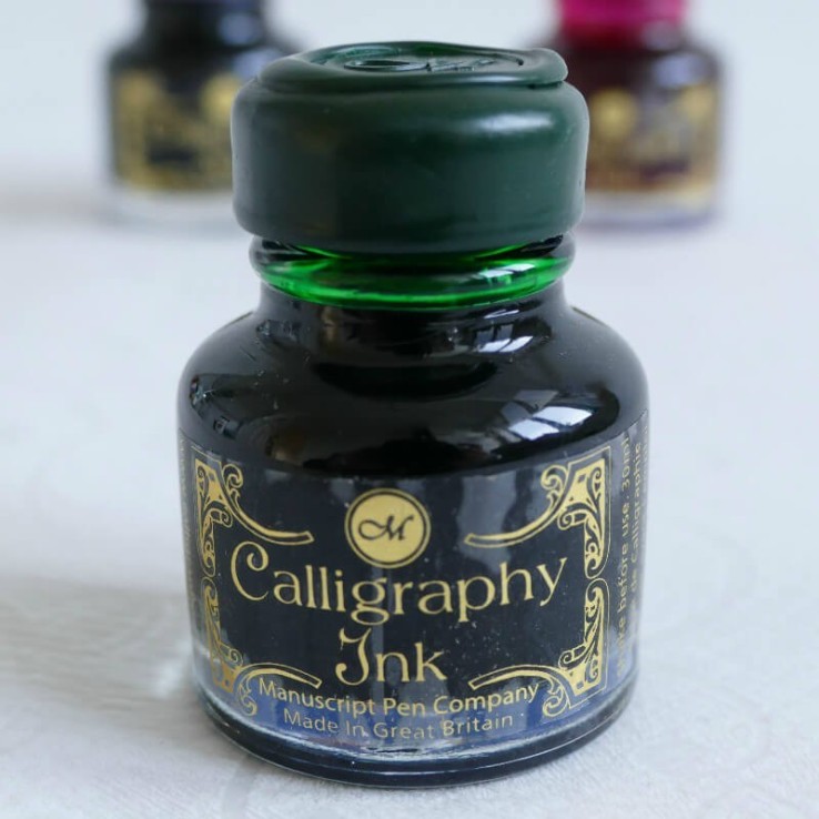 Encre de calligraphie vert émeraude