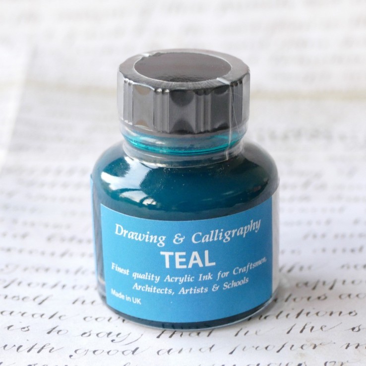 Encre acrylique bleu sarcelle