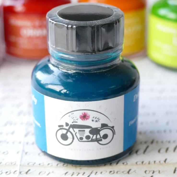 Encre acrylique bleu sarcelle