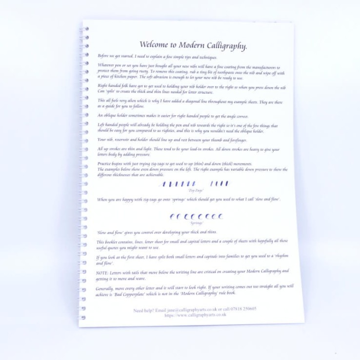 Folleto de caligrafía moderna