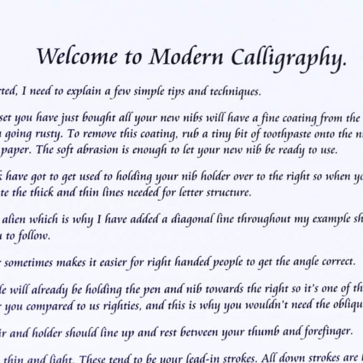 Modernt kalligrafi-broschyr