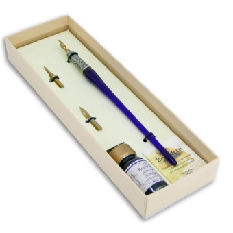 Glazen kalligrafiepen - 9 kleuren 2