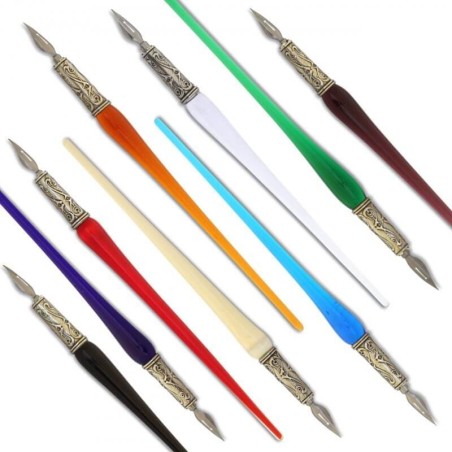 Glazen kalligrafiepen - 9 kleuren