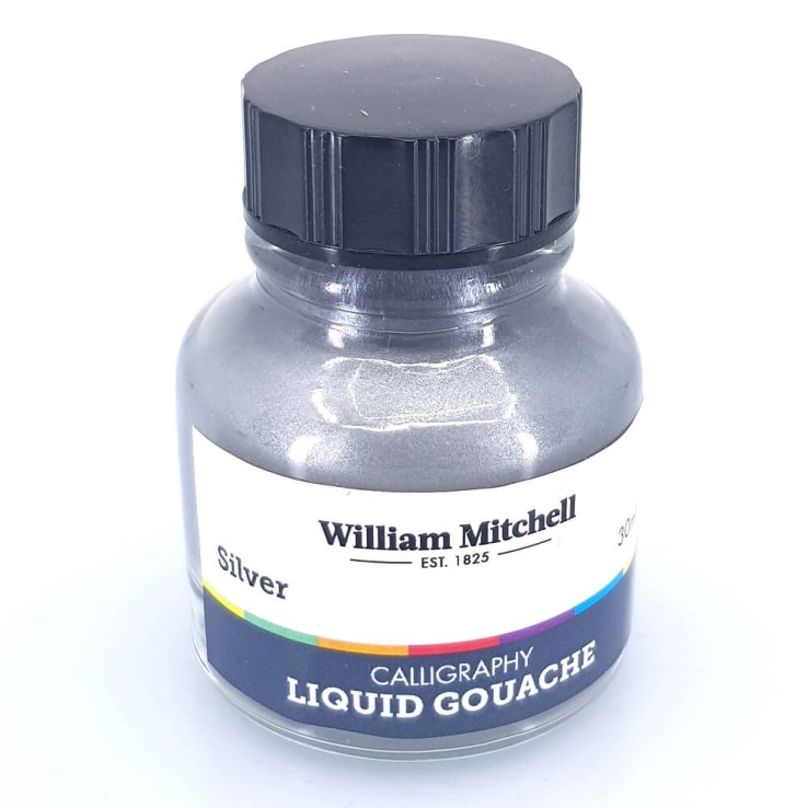 Gouache liquide 30ml - argent