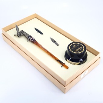 Sned kalligrafi penna - glas bladsilver 2