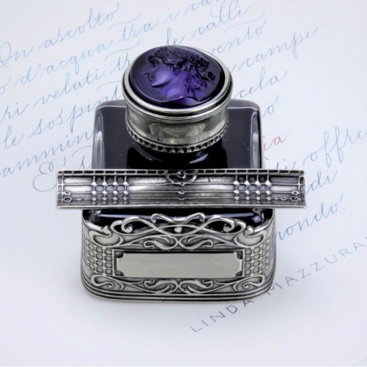 Ensemble de bureau de calligraphie en verre- Priuli