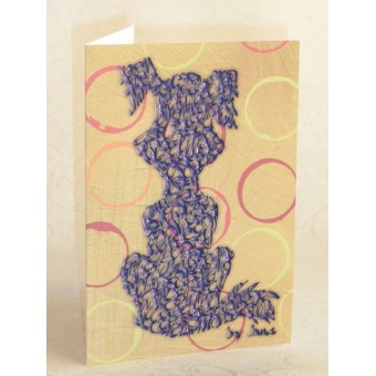 Tecknad hund - lila - cirklar 2