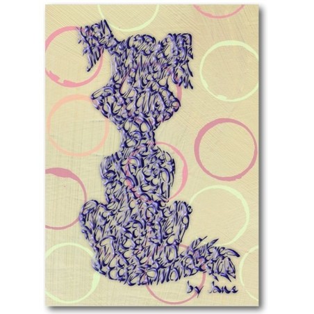 Cartoon Hund - lila - Kreise