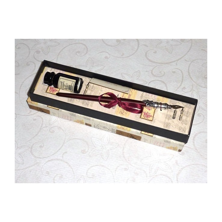 Wood and Pewter Calligraphy Pen