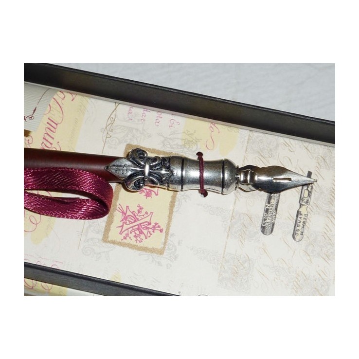 Wood and Pewter Calligraphy Pen
