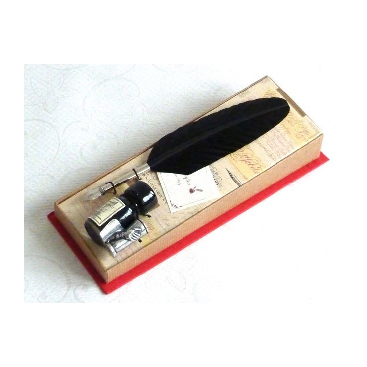 Black Feather Calligraphy Pen - Small