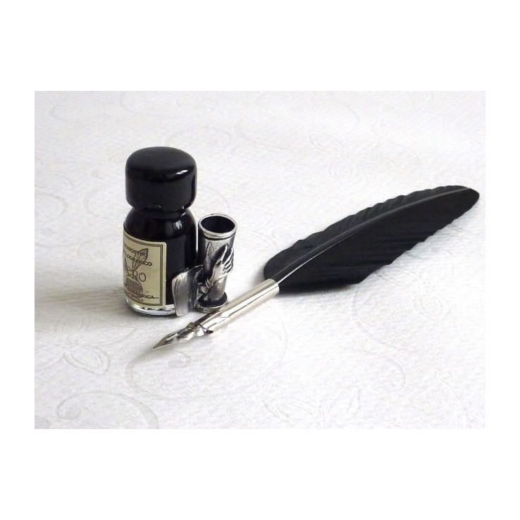 Sort fjer kalligrafi pen - lille