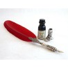 Red Feather Pen, Boot Holder & Ink